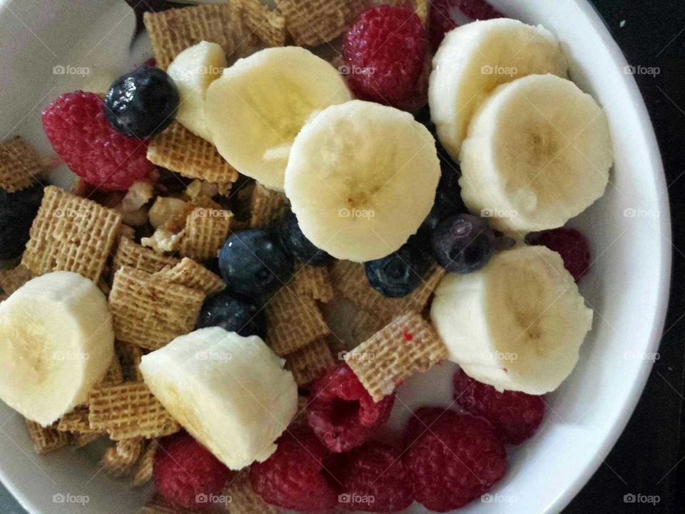 High angle view of diet food