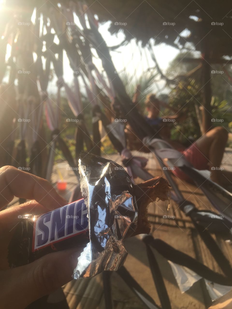One thing I love about Snickers bars is that they taste virtually the same all over the world. I've had them in USA ,South America and this one was in Thailand while relaxing in the hammock  in the mountain town of pai