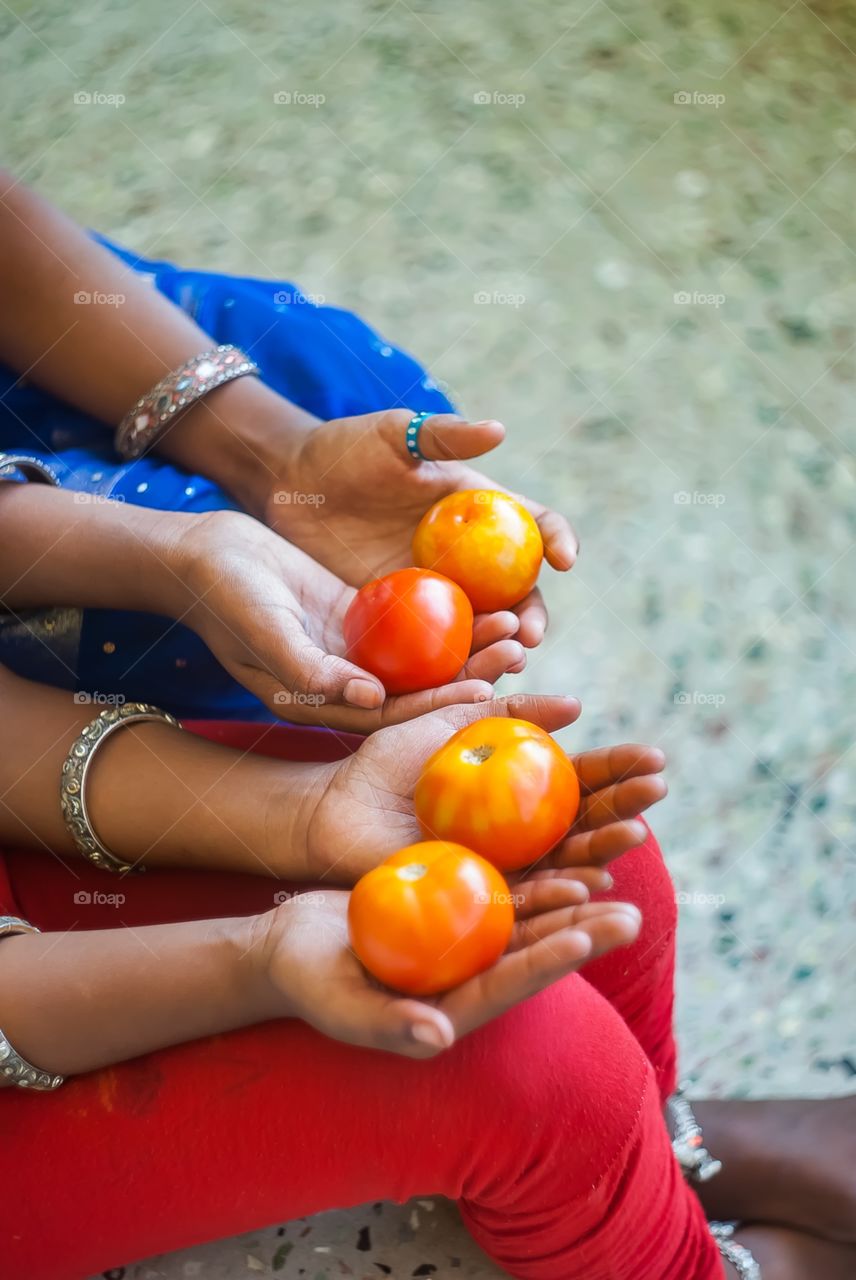 holding food 