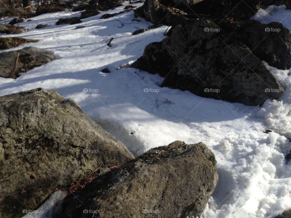 Snow, No Person, Winter, Cold, Rock