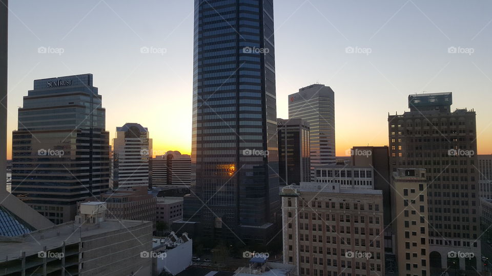 downtown jacksonville city view florida sunset