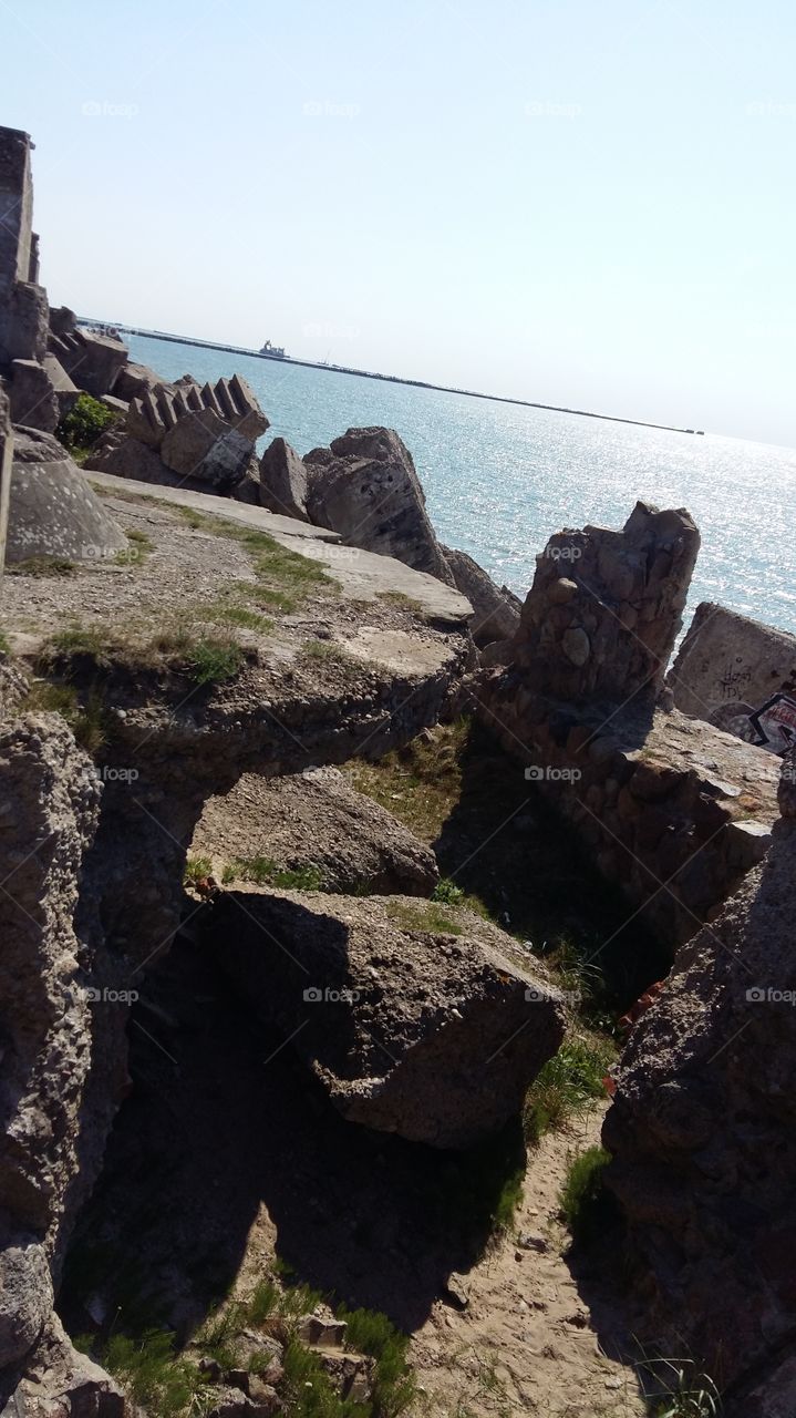 Sea view from the ruins