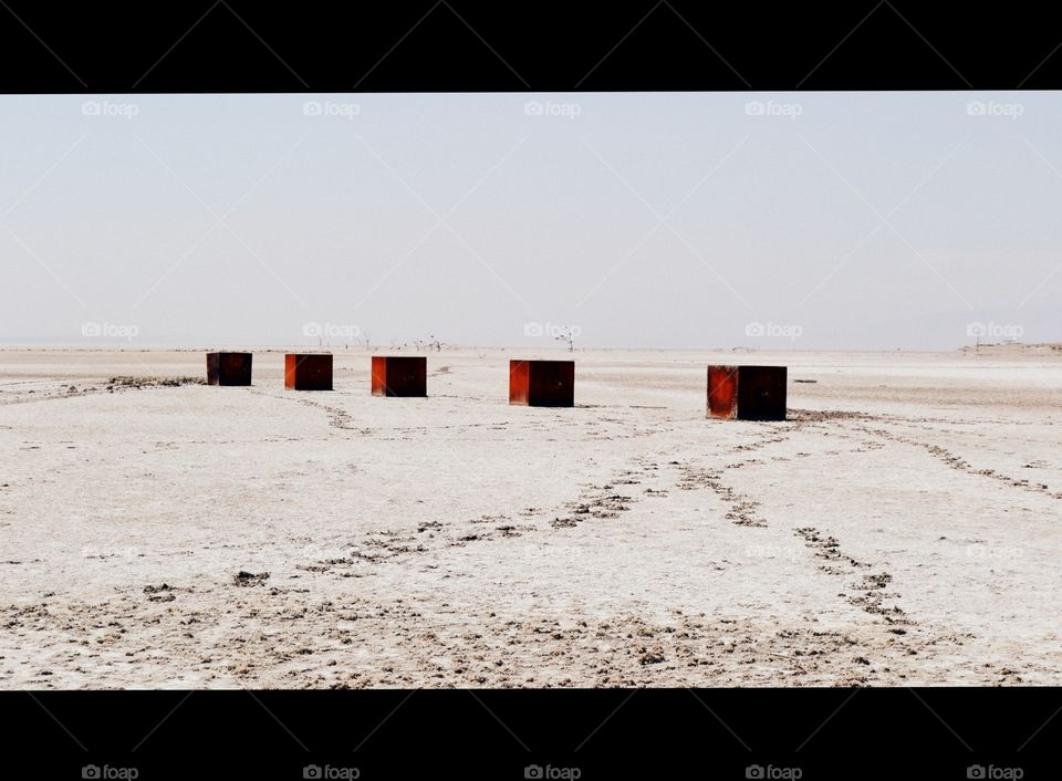 Red Boxes of The Salton Sea