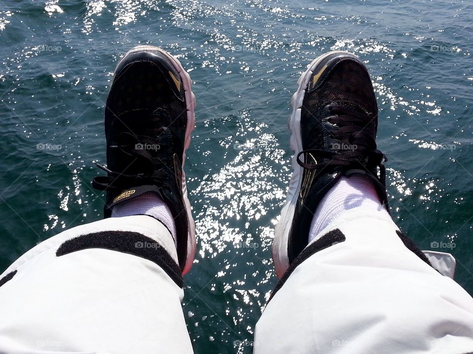 Resting my feets on a race boat. Acting as crew on a big race sailing boat for some hours was an experience I treasure very highly.