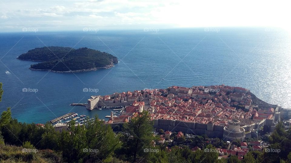 The names Dubrovnik and Ragusa co-existed for several centuries. Ragusa, recorded in various forms since at least the 10th century, remained the official name of the Republic of Ragusa until 1808, and of the city within the Kingdom of Dalmatia until 1918, while Dubrovnik, first recorded in the late 12th century, was in widespread use by the late 16th or early 17th century.[16]

The name Dubrovnik of the Adriatic city is first recorded in the Charter of Ban Kulin (1189).[17]It is mostly explained as "dubron", a Celtic name for water (Gaulish dubron, Irish dobar, Welsh dubr/dwfr, Cornish dofer), akin to the toponyms Douvres, Dover, and Tauber.[18]

The historical name Ragusa is recorded in the Greek form Ῥαούσιν (Rhaousin, Latinized Ragusium) in the 10th century. It was recorded in various forms in the medieval period, Rausia, Lavusa, Labusa, Raugia, Rachusa. Various attempts have been made to etymologize the name. Suggestions include derivation from Greek ῥάξ, ῥαγός "grape"; from Greek ῥώξ, ῥωγός "narrow passage"; Greek ῥωγάς "ragged (of rocks)", ῥαγή (ῥαγάς) "fissure"; from the name of the Epirote tribe of the Rhogoi, from an unidentified Illyrian substrate.