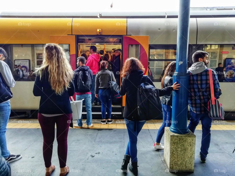 Traveling by train, Porto, Portugal