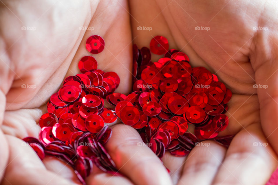 red sequins