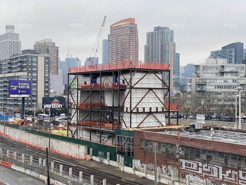 “Long Island City”, Queens, NY by “Newtown Creek” and the “Pulaski Bridge” has lots of construction going on, especially in the most recent years. 2023. Hypnotic Productions