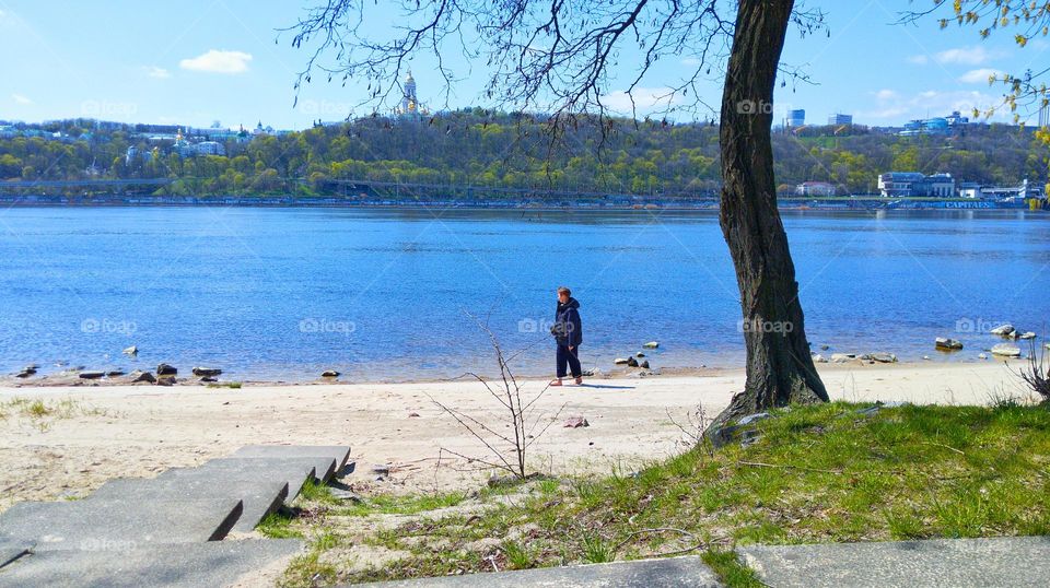 the Dnieper river in the city of Kyiv