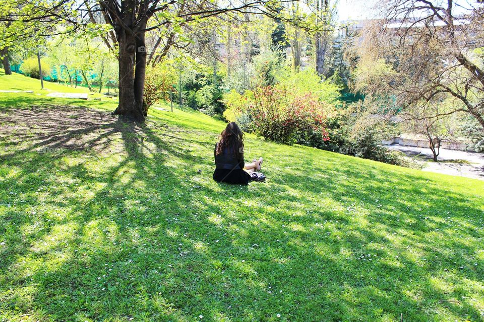 lady enjoying spring