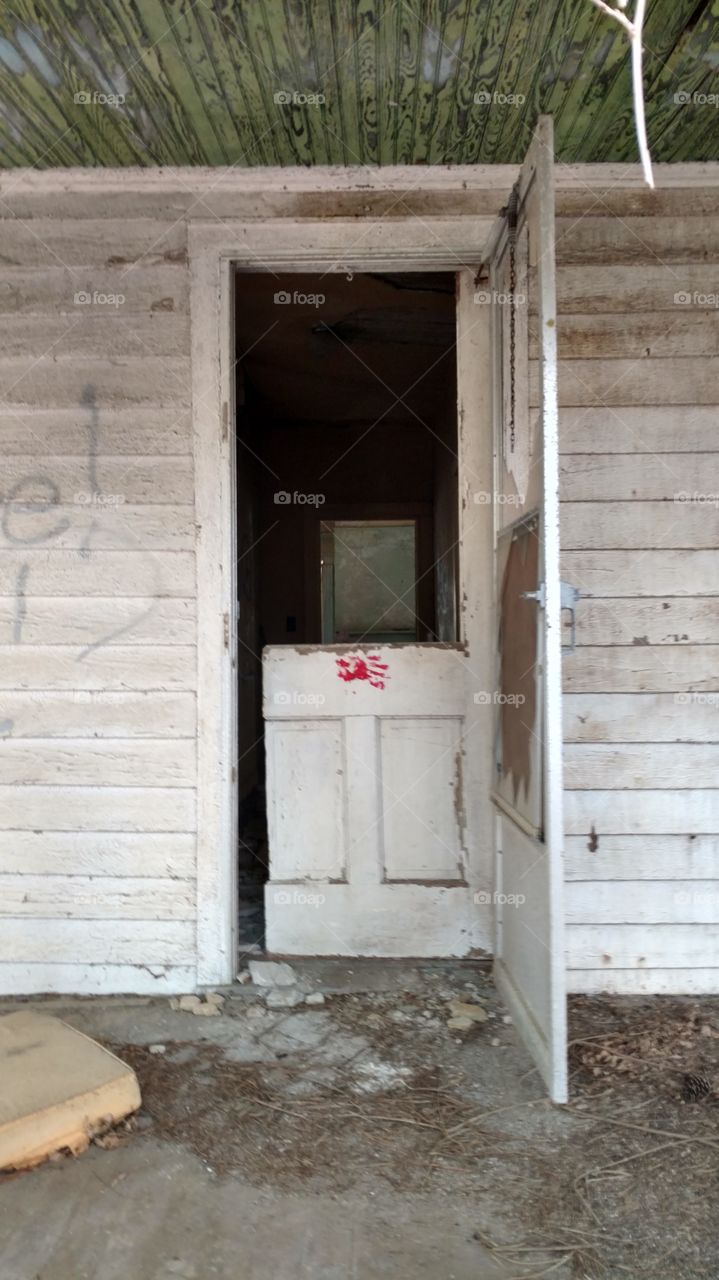 door abandoned house
