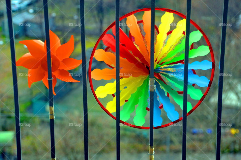 colors, pinwheel, wind, turn, wheel, outdoor, balcony