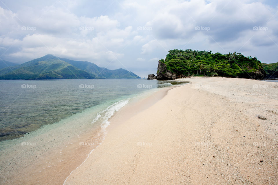 coastline white  sand beach