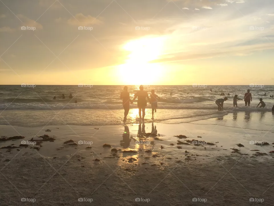 Sunset, Beach, Water, Dawn, Sun
