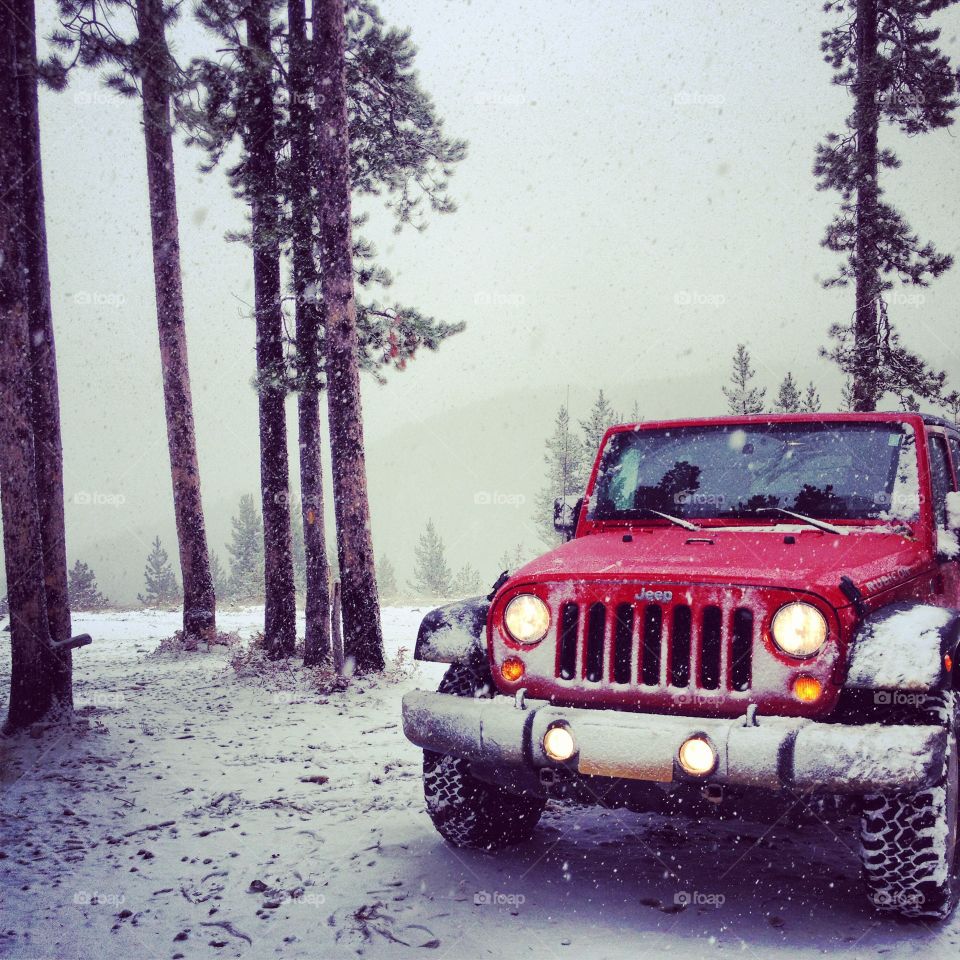 Drive to the Mountains. afternoon winter drive