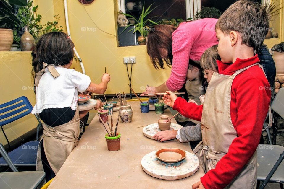 children's holiday. pottery