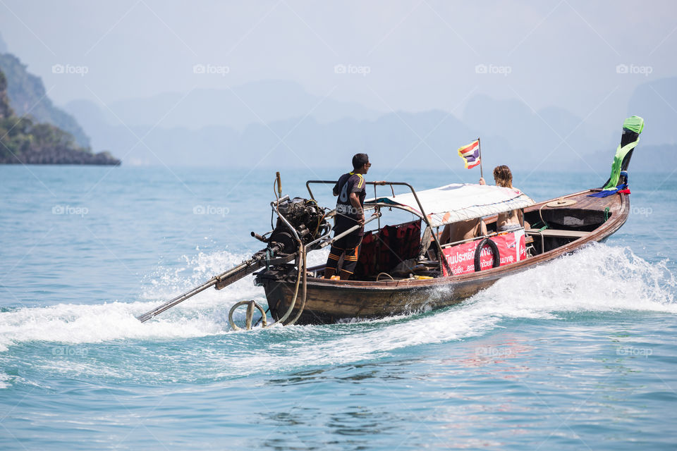 Longtail boat in the andaman sea Thailand 