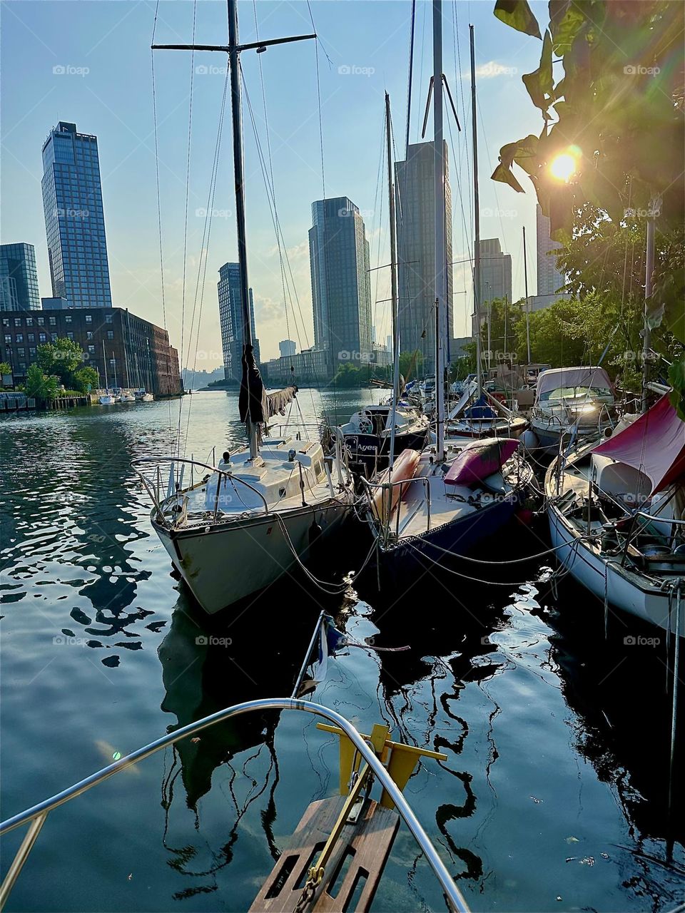 This is picturesque “Newtown Creek” by the “Pulaski Bridge” in LIC, Queens seen from aboard “Salvation”, the “28 ft 1969 Luhrs” cabin cruiser that I and my longtime partner “Timothy Trespas” call home. 2024. Hypnotic Productions
