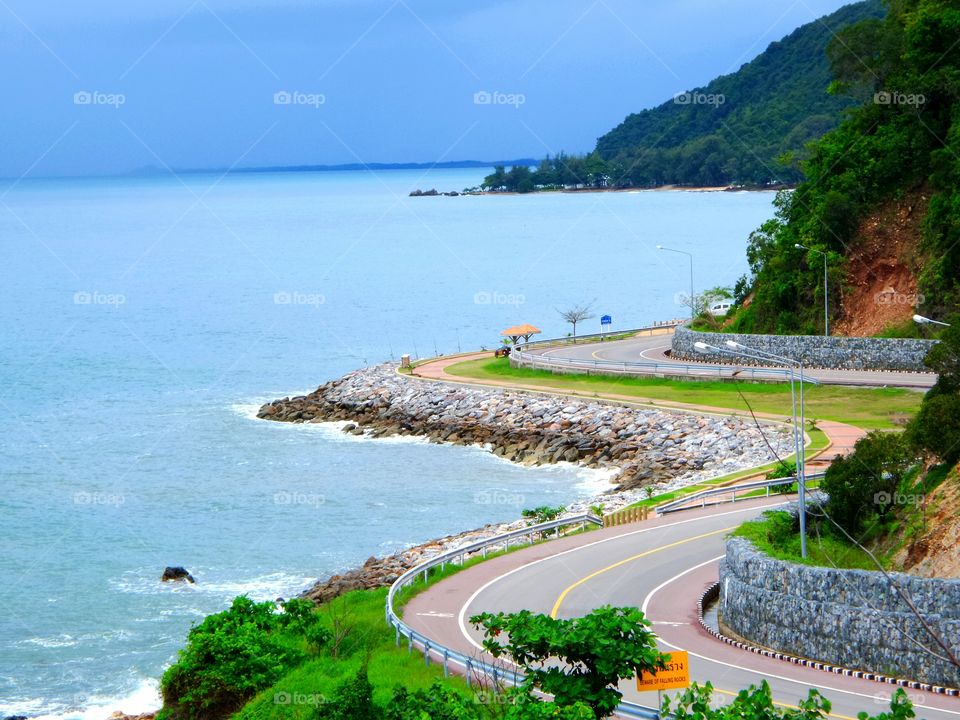 Road to happinesd. Nice road beside the sea is always give good view to everyone during passing