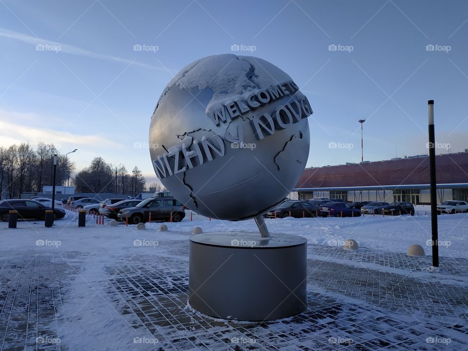 Sculpture at the airport Nizhny Novgorod Strigino