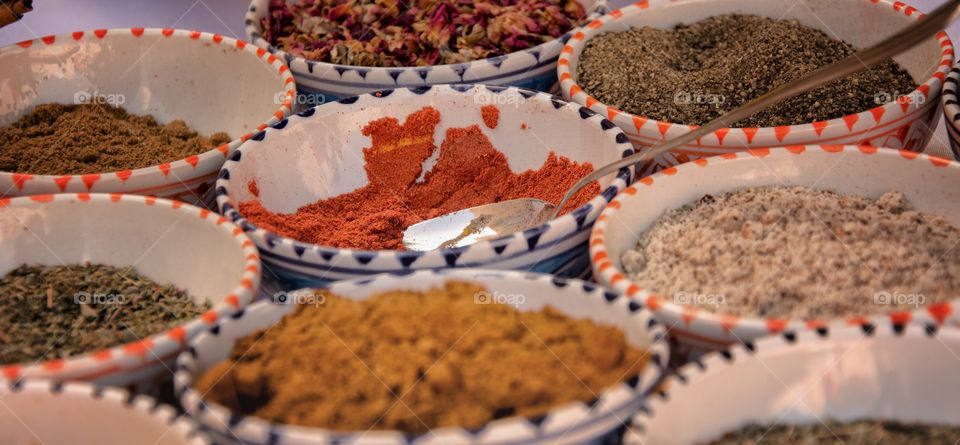 containers with spices in them