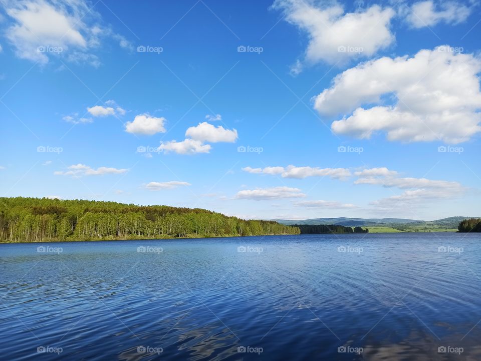 clear weather over lake