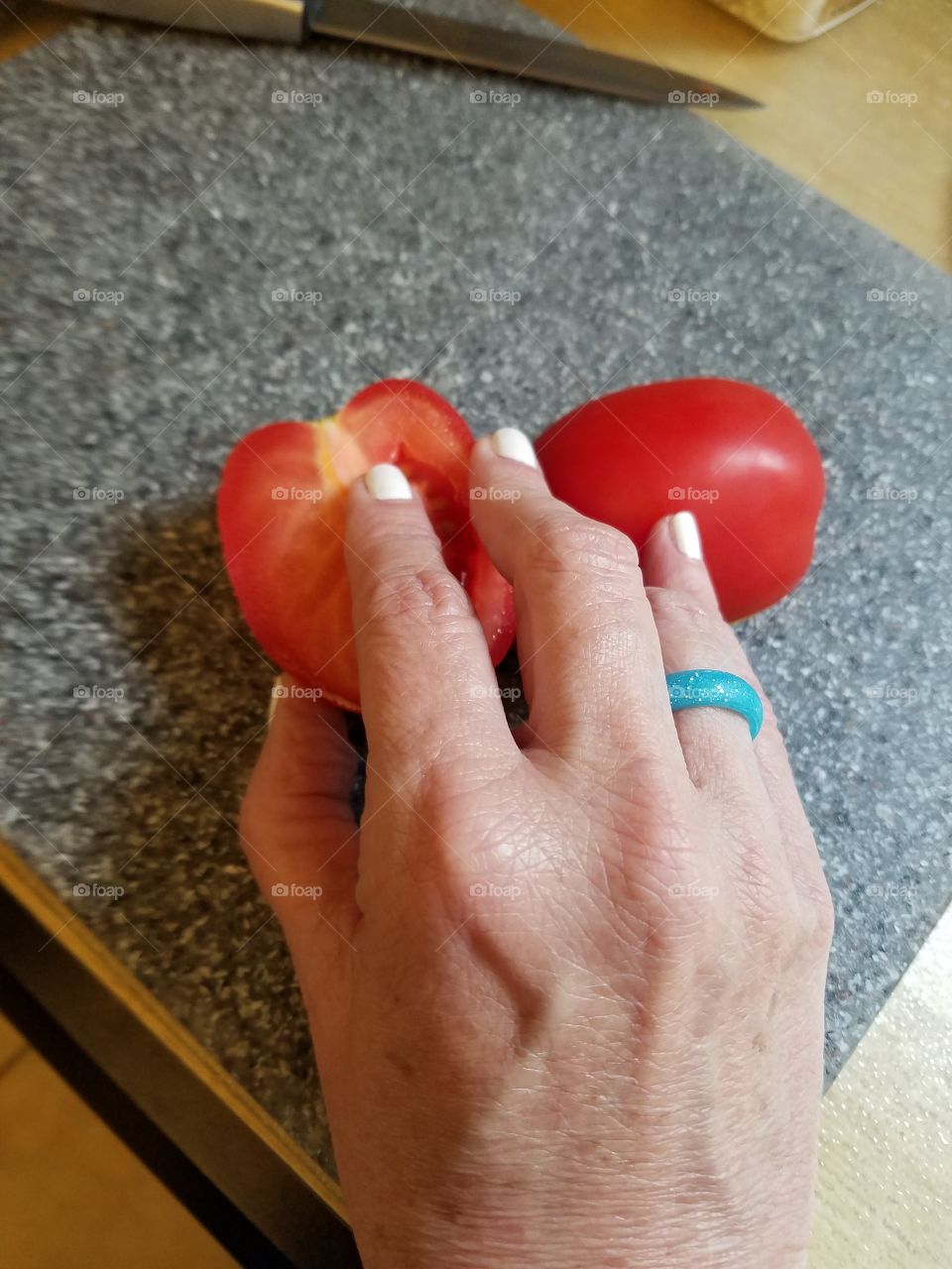 Holding food tomato 5