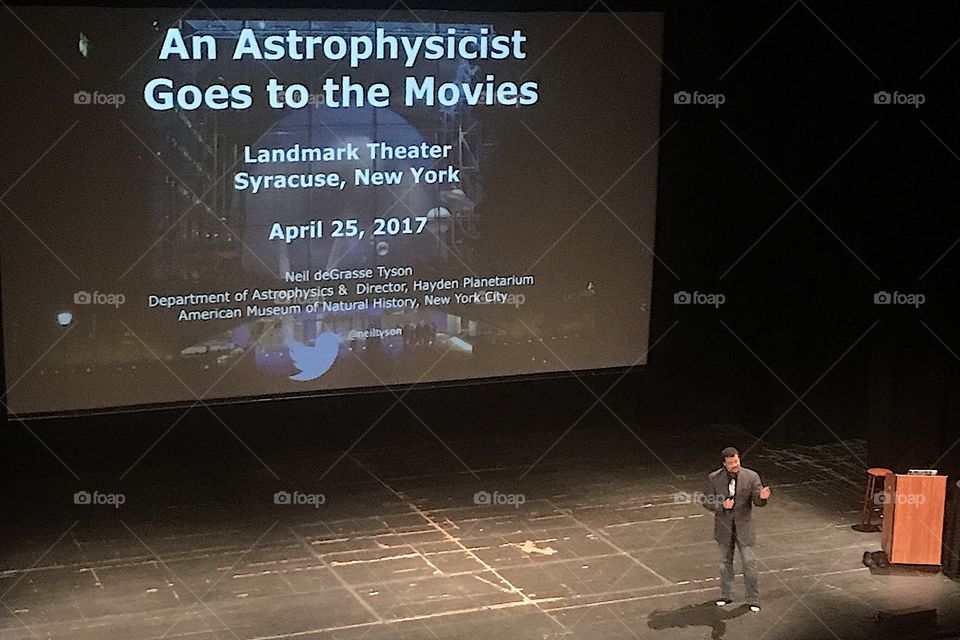 Neil DeGrasse Tyson lectures in Syracuse. 