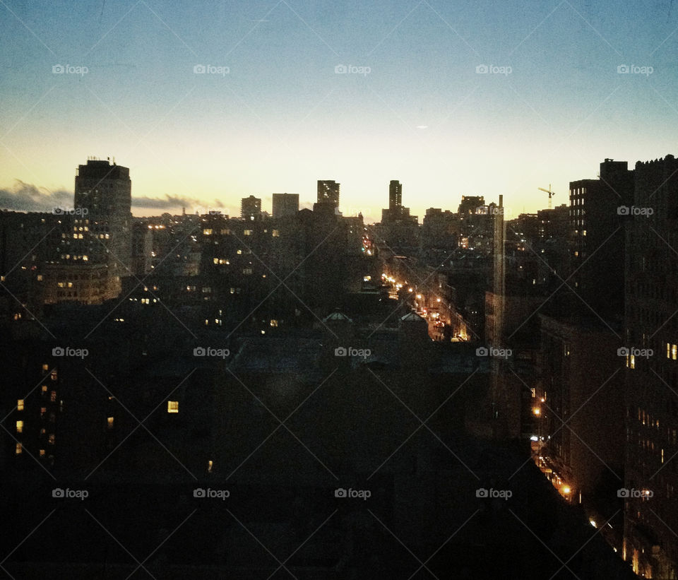 city skyline dusk san francisco by lmoss