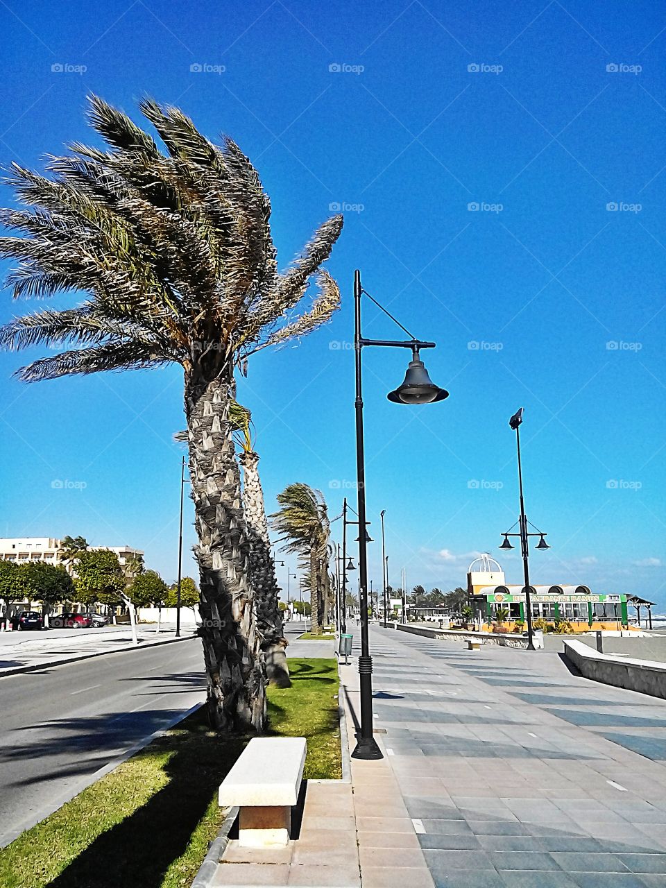 Wind. That was warm but very windy day in Torremolinos,  Costa del Sol 