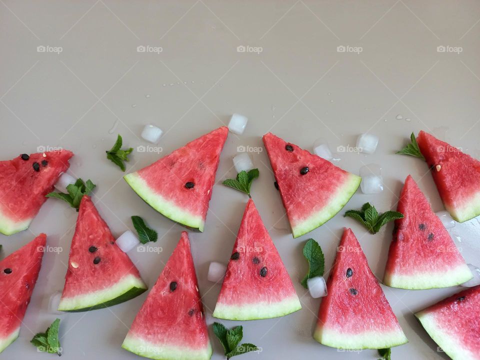 triangular watermelon slices.
