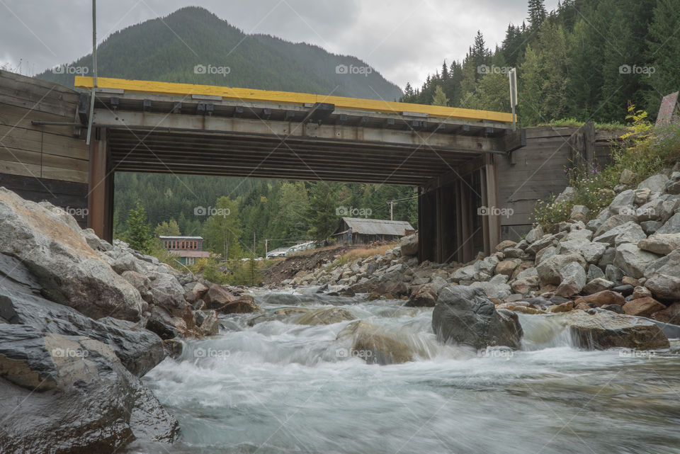 River flowing through the ghost town of Sandon, British Columbia