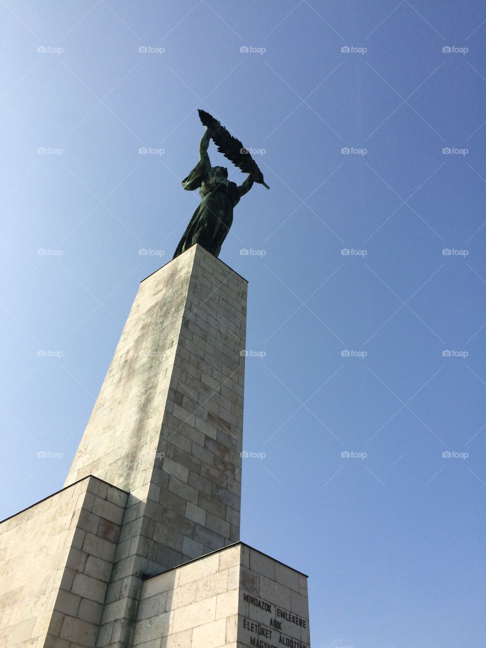 Liberty goddess of citadel of Budapest hungary