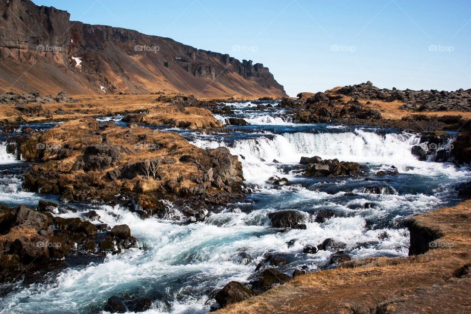 River falls in Iceland 