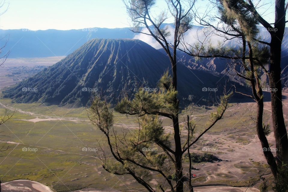 morning view in volcanic mountain