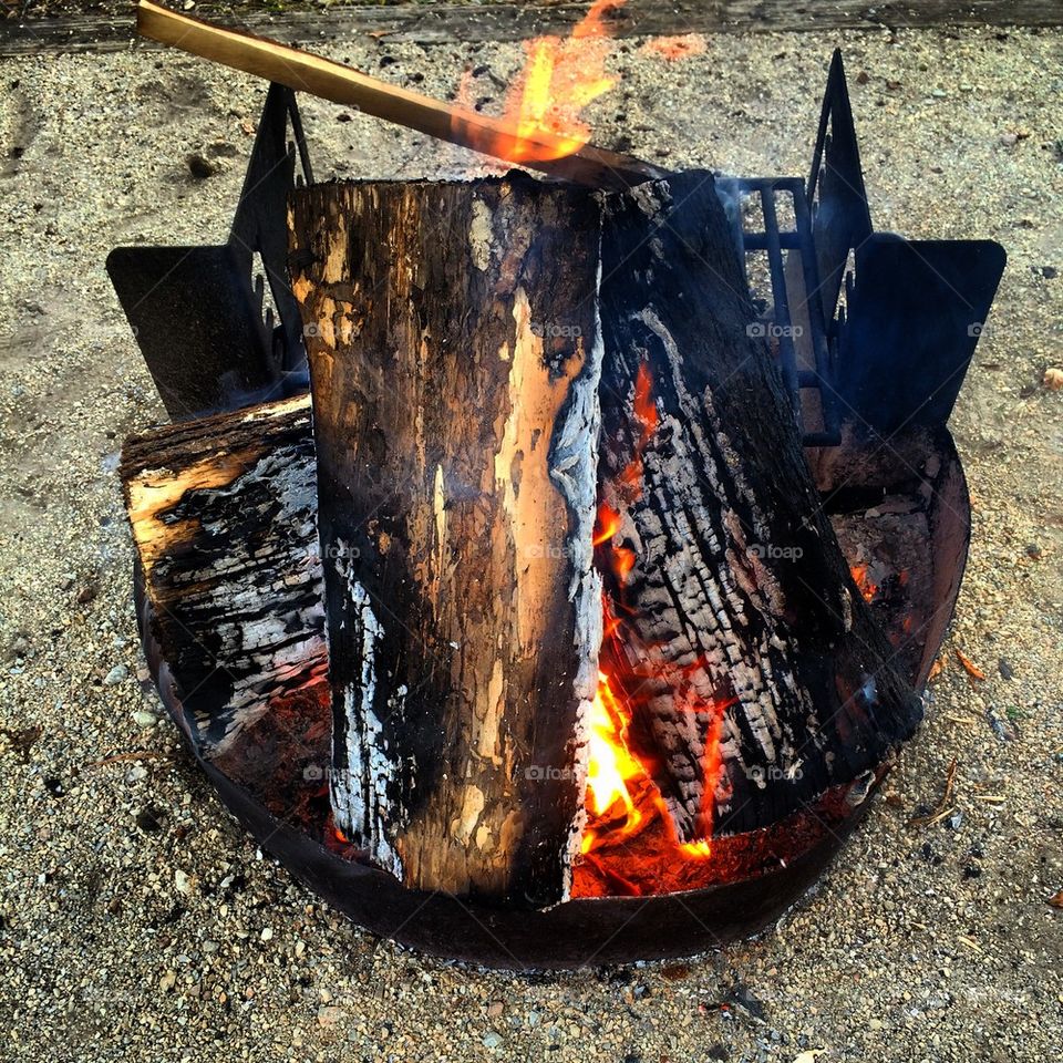 Campfire burning
