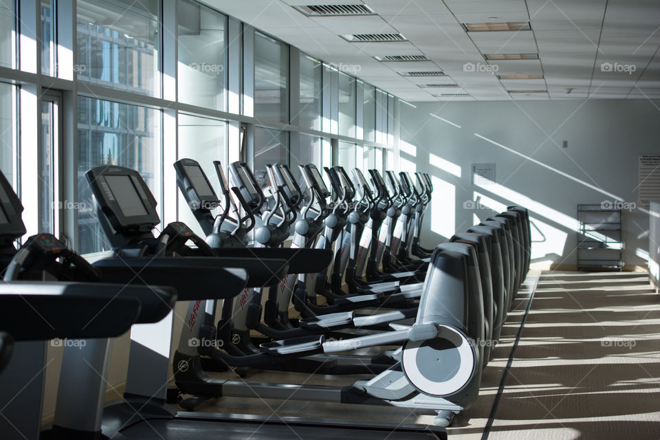 Exercise Equipment Lined Up