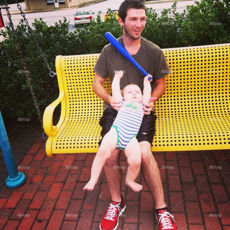 Daddy and son! Funny boys