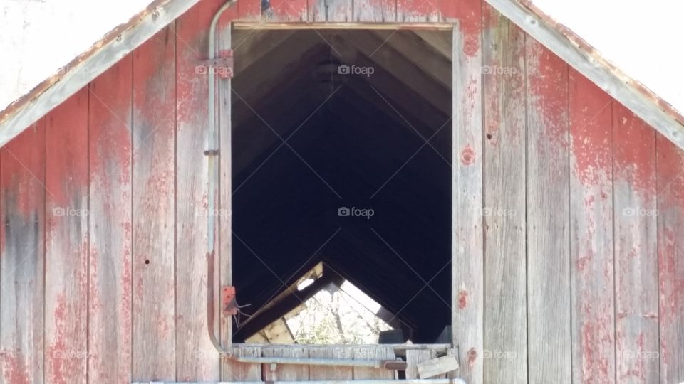 Barn Window. Upper window of old barn.