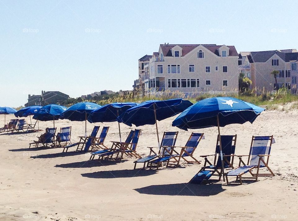 Blue Beach Umbrellas