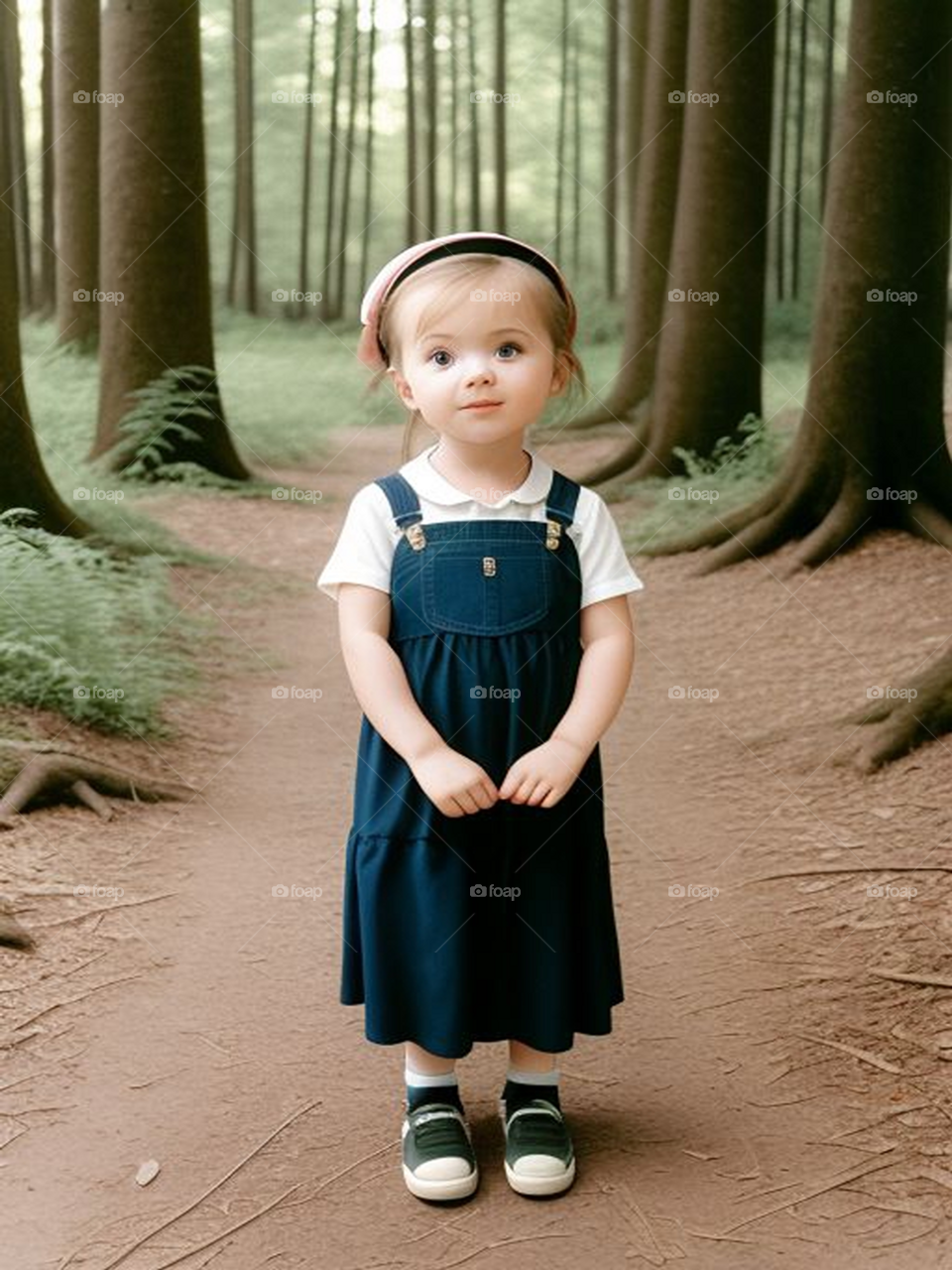 Beautiful blonde girl in the forest