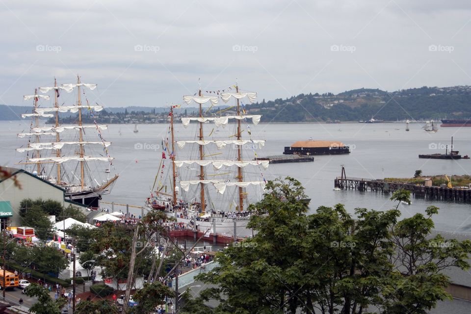 Tall ships in Seattle Washington.