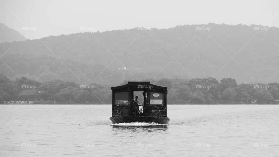 Boat arriving in hangzhou china