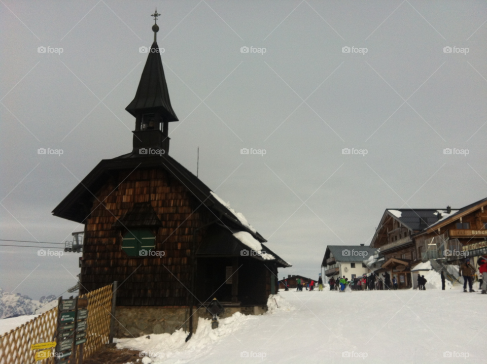 snow mountain cold church by campbell380