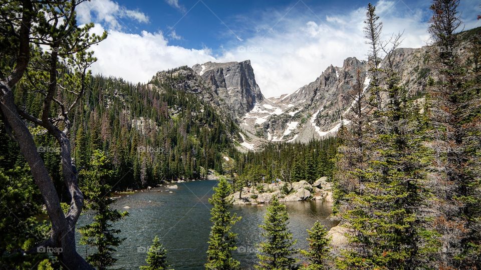 Scenics view of dream lake at colorado