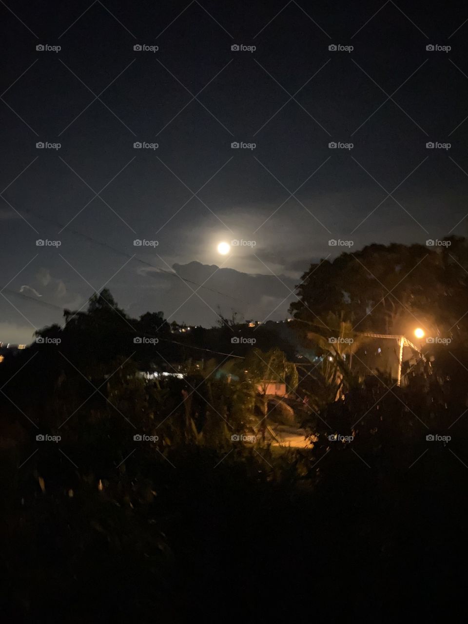 A amazing view of the moon in a dark night!