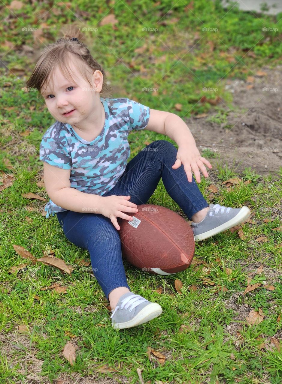 Baby girl quarterback