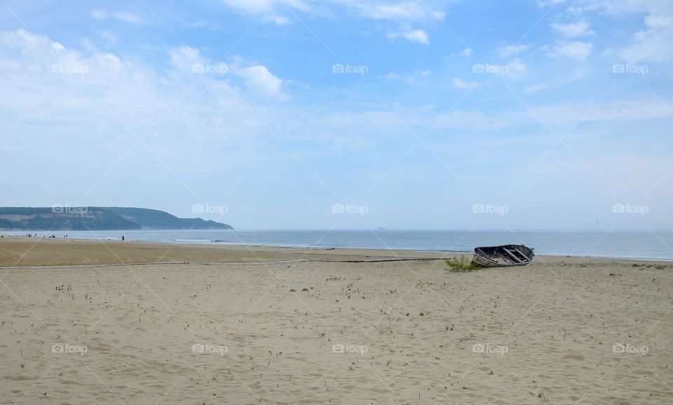 The lonely boat, Kamchia, Bulgaria