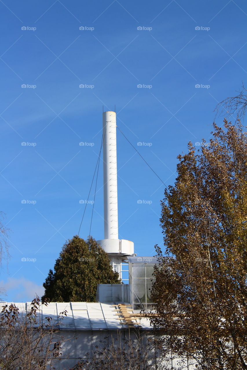 white tower building greenhouse