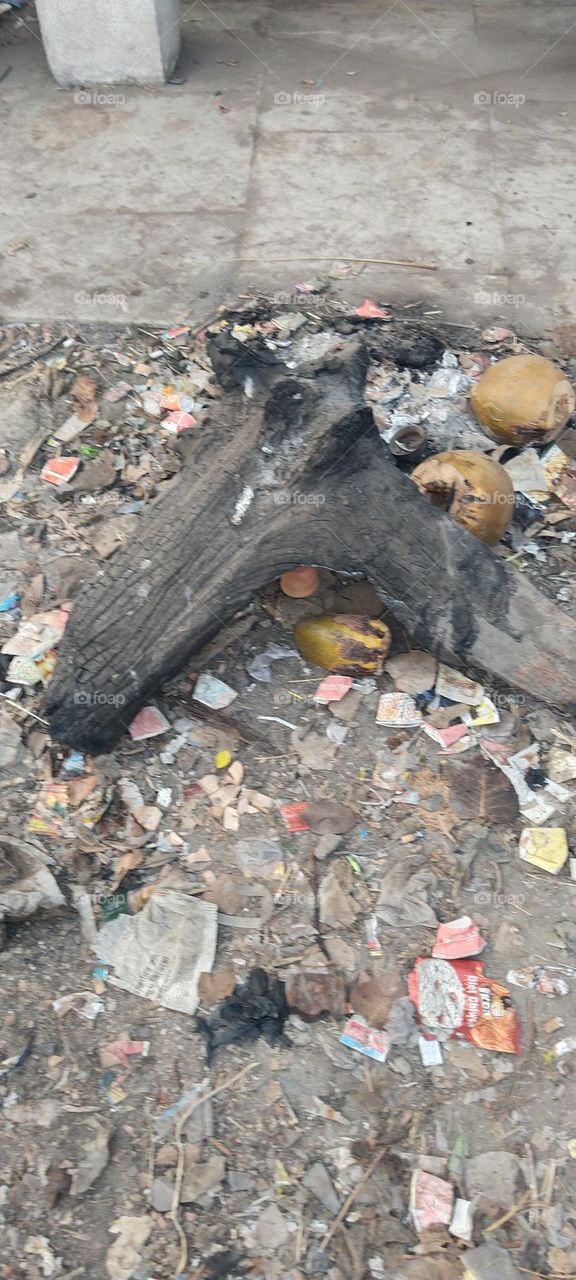 The wooden structure.